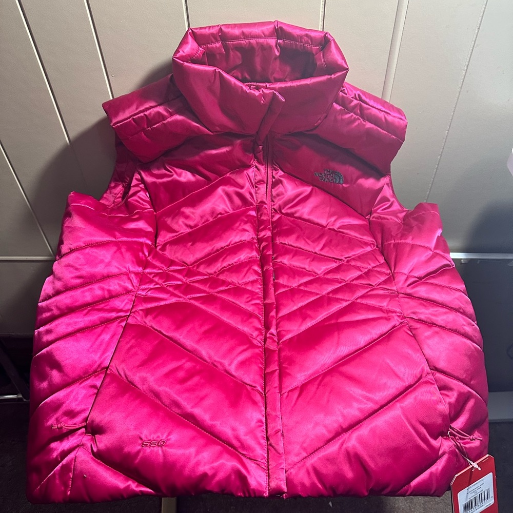 The North Face sleeveless puffer vest in Cerise!
